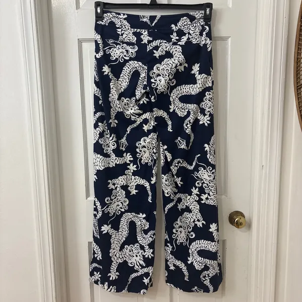 Lilly Pulitzer Chinese Dragon Wide Leg Resort Pants Sz 2 Cruise Palm Beach RARE - Image 3