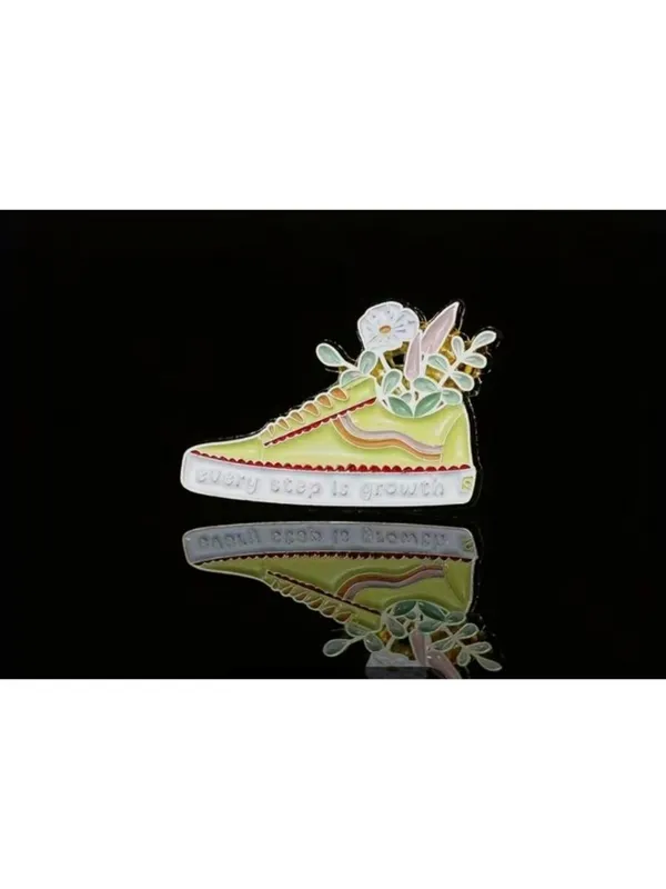 EVERY STEP IS GROWTH Floral Sneaker Enamel Backpack NEW - Image 4