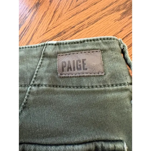Paige Mayslie Jogger Women 28 Ivy Green Utility Cargo Ankle Zip Slim Fit Pants - Image 7