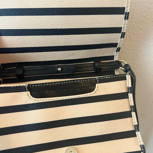 Kate Spade Purse 👜 - Beige and Black Stripe - Image 2