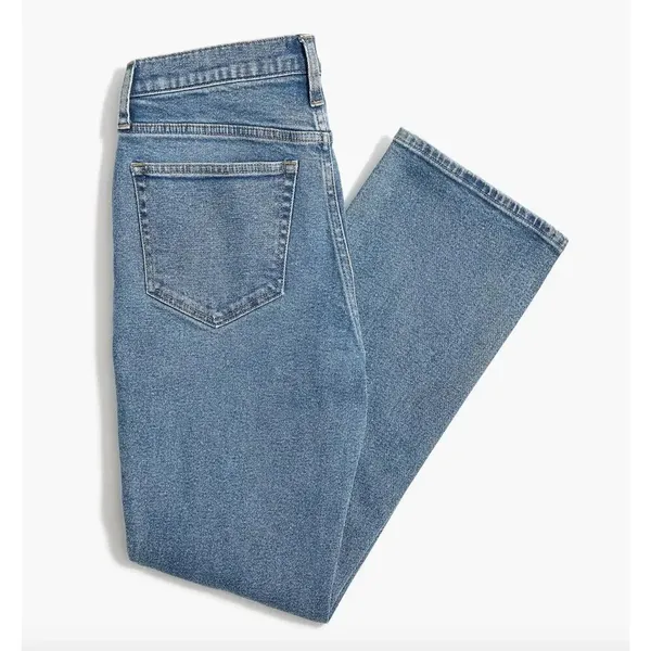 J. Crew Mid-Rise Flare Crop All Day Stretch Med Indigo Wash Sz 32 NWT Petite - Image 5