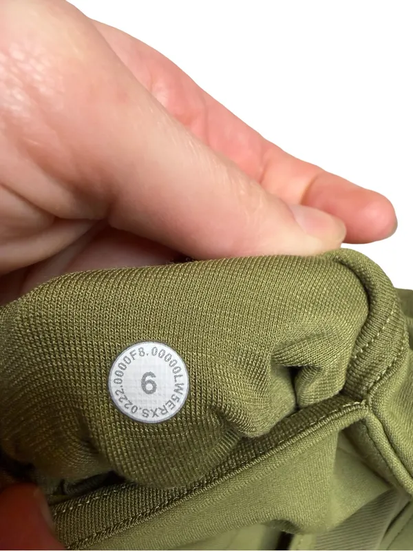 ✨ Lululemon Nulu Crisscross Mesh‎ Stirrup Tight Olive Green Leggings Sz 6 ✨ - Image 4