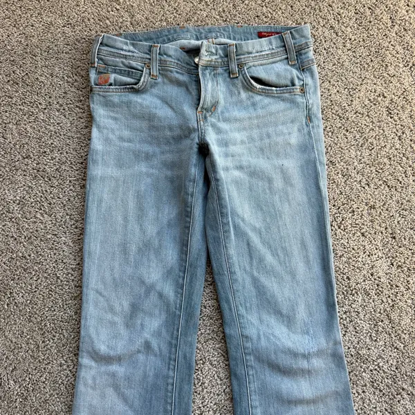 Citizens Of Humanity Light Wash Flare Jeans Size 28 Embroidered Details Flaws - Image 4
