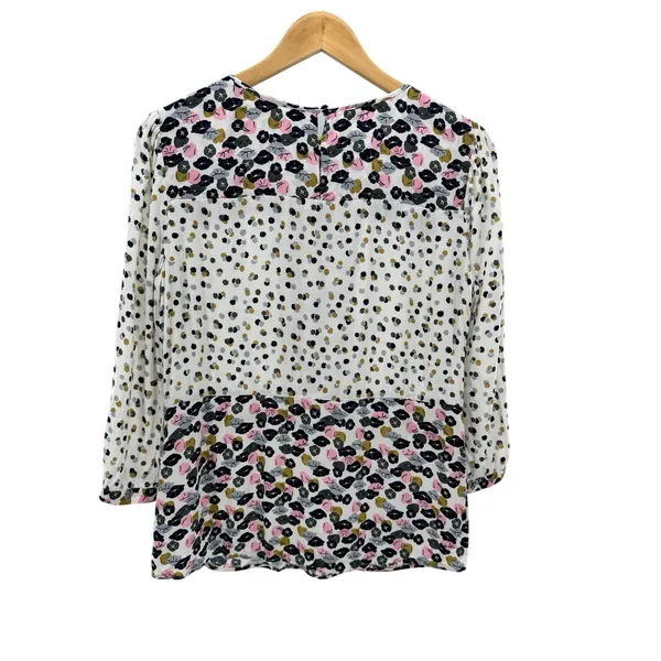 Boden Women's 8 Hopscotch Poppy Floral Pintuck Blouse 3/4 Sleeve Top Boho‎ Chic - Image 6