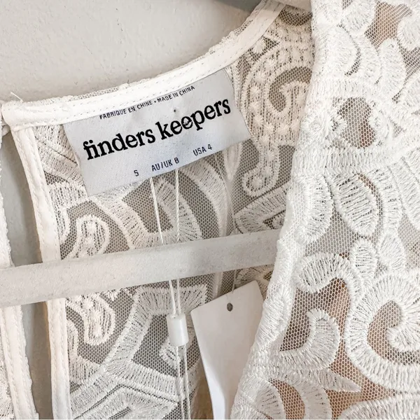 Finders Keepers Sofia Romper White Lace Bridal NEW Small - Image 6