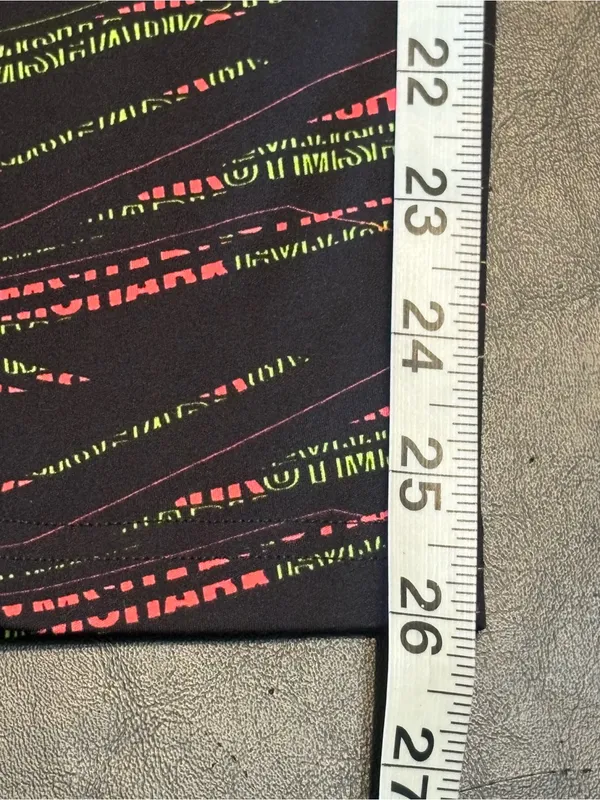 Gymshark Black Leggings with Neon Stripe Logo Pattern size Small - Image 7