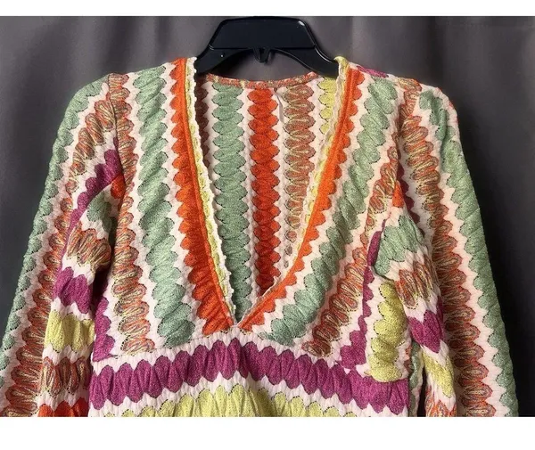 Free People Twist And Shout Crop Top Large Boho Crochet Scallop Festival Hippie - Image 5