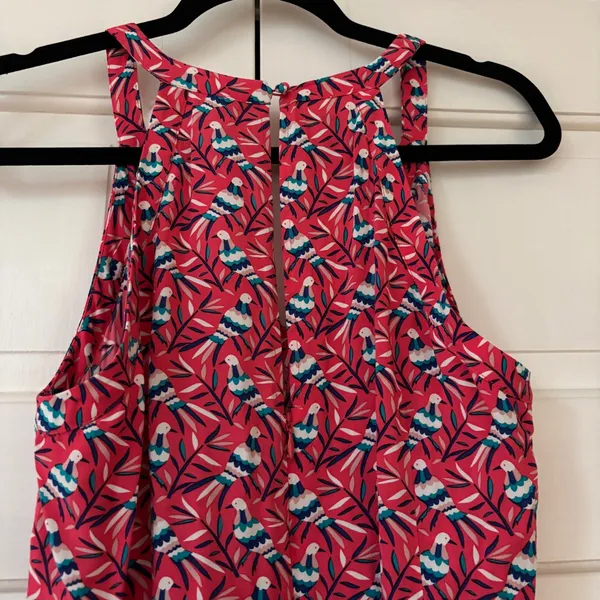 Boden‎ Olwen Strawberry Split Bird Print Dress Size 6 Pink Midi Printed Summer - Image 10