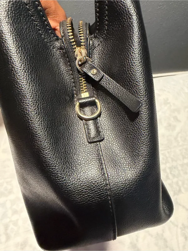 kate spade Black Leather Tote with Gold Hardware NON STRAP. - Image 5