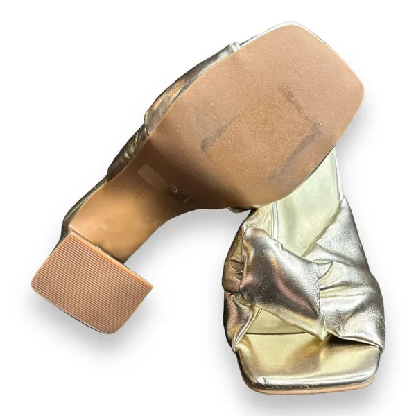 Open Edit Nordstrom‎ Saydee Gold Metallic Puff Sandal Heel Sz 7.5 - Image 7