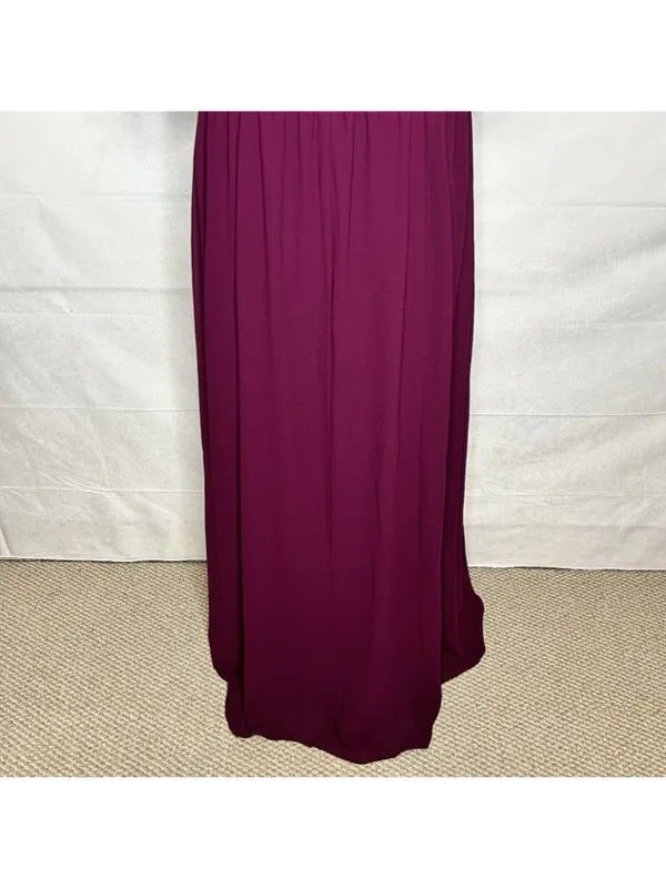 Show Me Your Mumu Emily Empire Merlot Purple Maroon Chiffon Maxi Dress Sz XL - Image 12