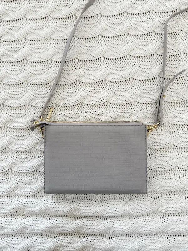 Danger Dover Neutral Beige Crossbody Clutch with Gold Hardware - Image 3