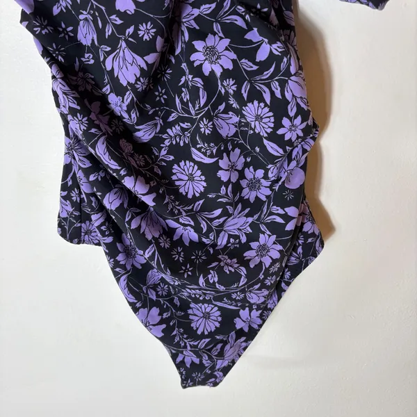 Intimately Free‎ People One Shoulder Floral Bodysuit Purple Size Medium - Image 3