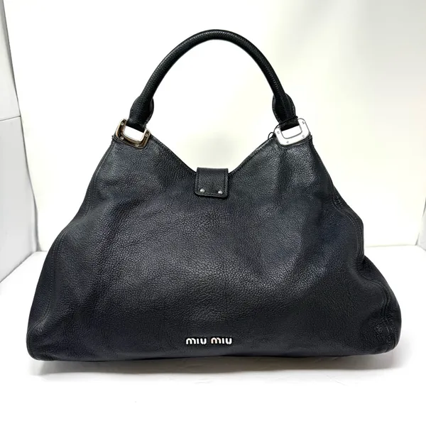MIU MIU black textured leather satchel - Image 5