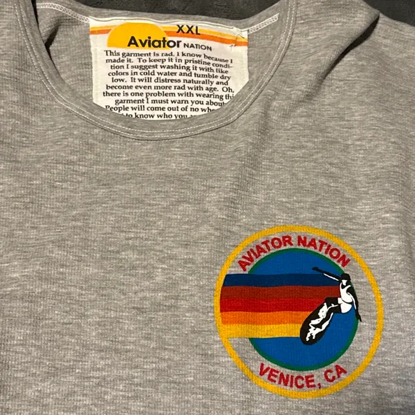 Aviator Nation Long Sleeve in Gray Size XXL - Image 3