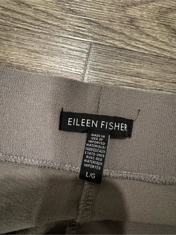 Eileen Fisher Washable Stretch Crepe Slim Pant in Chalk Size Large - Image 4
