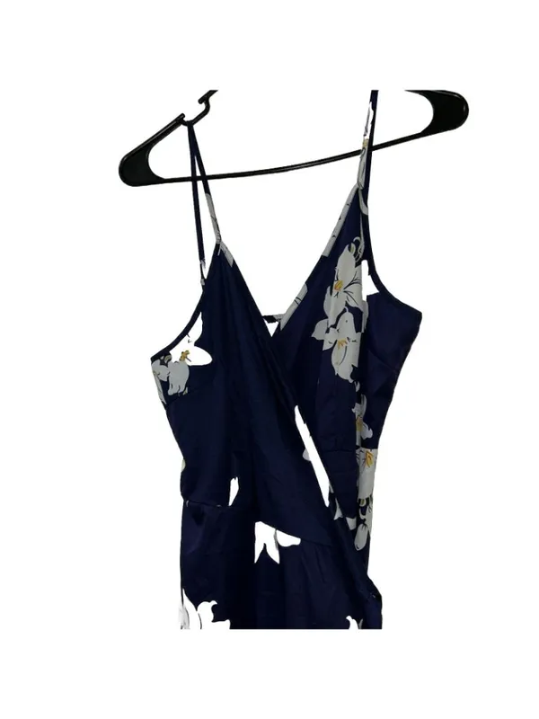 Floral Mesh Maxi Dress Size M Halter Asymmetrical Fairy - Image 2