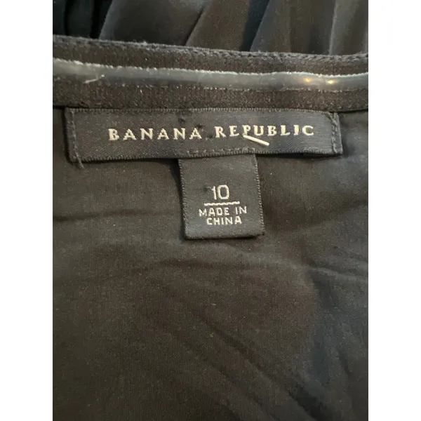 Banana Republic Womens Black 100% Silk Strapless Pleated Midi Dress Size 10 - Image 6
