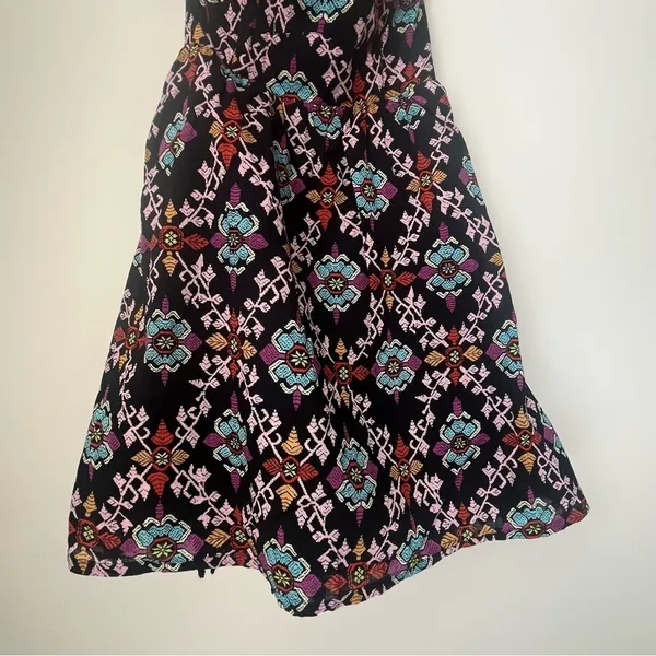 Anthropologie Edme & Esyllte Black Floral Halter Dress Size 4 - Image 3