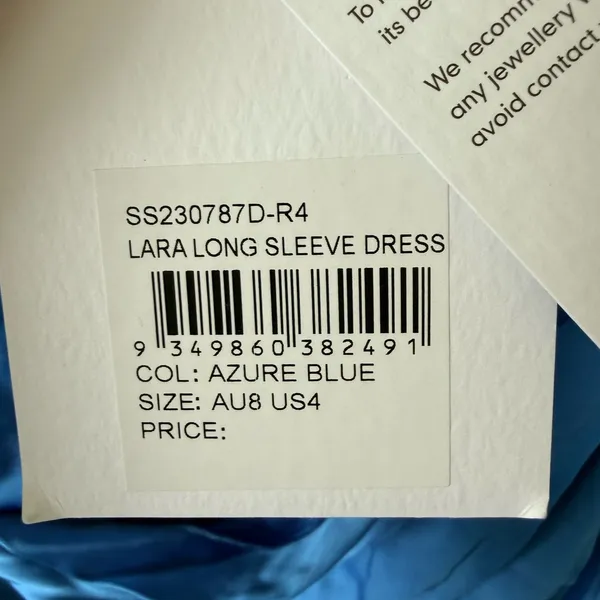 NWT Significant Other Lara Blue Satin Long Sleeve Maxi Dress Size 4 - Image 7
