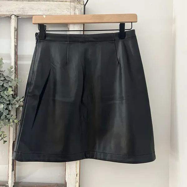 NWT GAP Mini Faux Leather Skirt‎ Size XS Side Zip A Line - Image 5