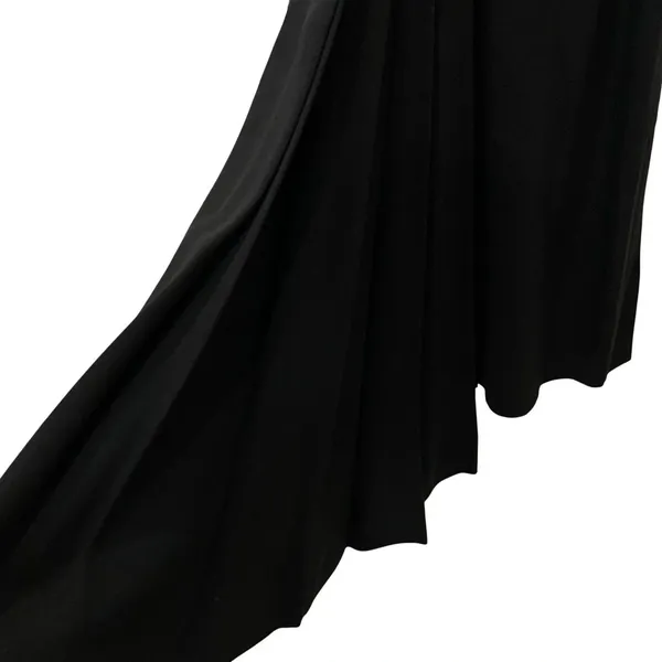 Vintage Kathleen Inc Dress Womens Size Medium Black Maxi Sheath Ruched Pleated - Image 13
