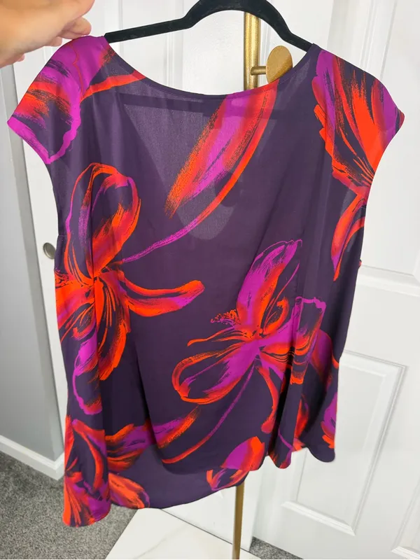 Worthington Woman 3X Purple Floral Cowl Neck Blouse Top NWOT - Image 8