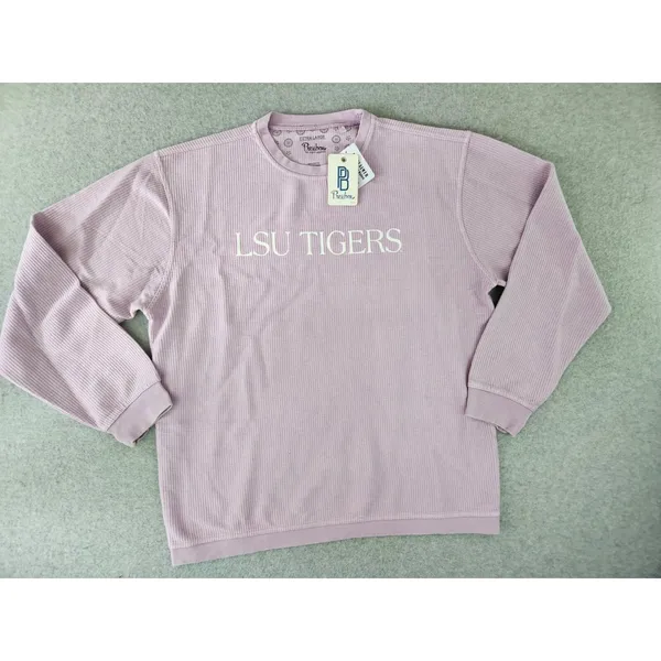Pressbox Purple LSU‎ Tigers Vintage Wash Pullover Cord Comfy Sweatshirt XL NWT - Image 4