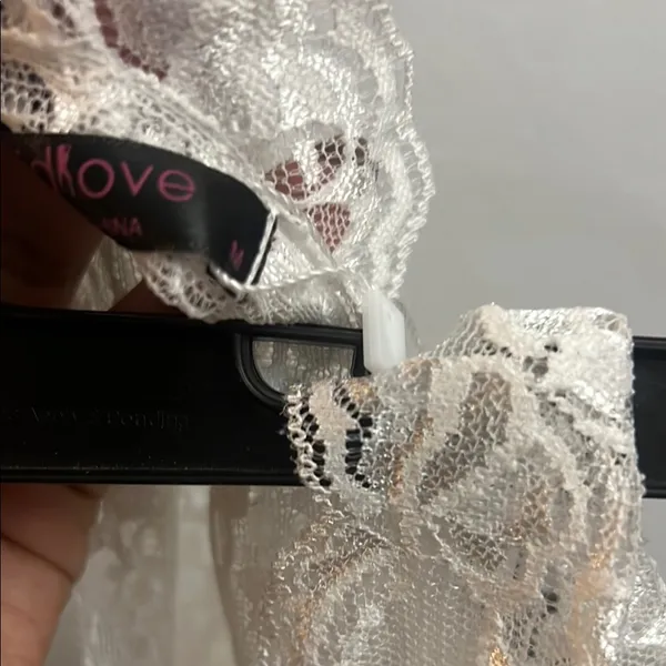 NEW Sexy White Lace Bodysuit teddy M - Image 6