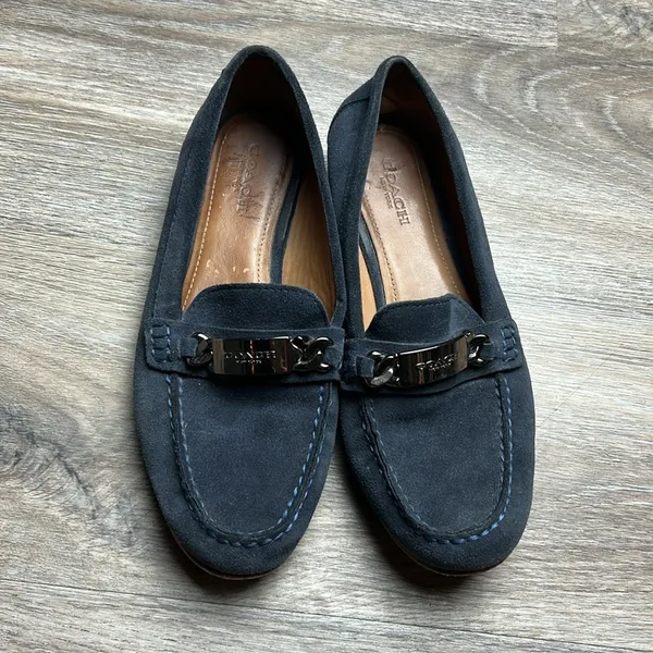 Coach Blue Suede Loafers Size 7.5 B - Image 2
