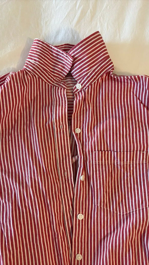 Old Navy Striper Dark Pink Button Up - Image 3