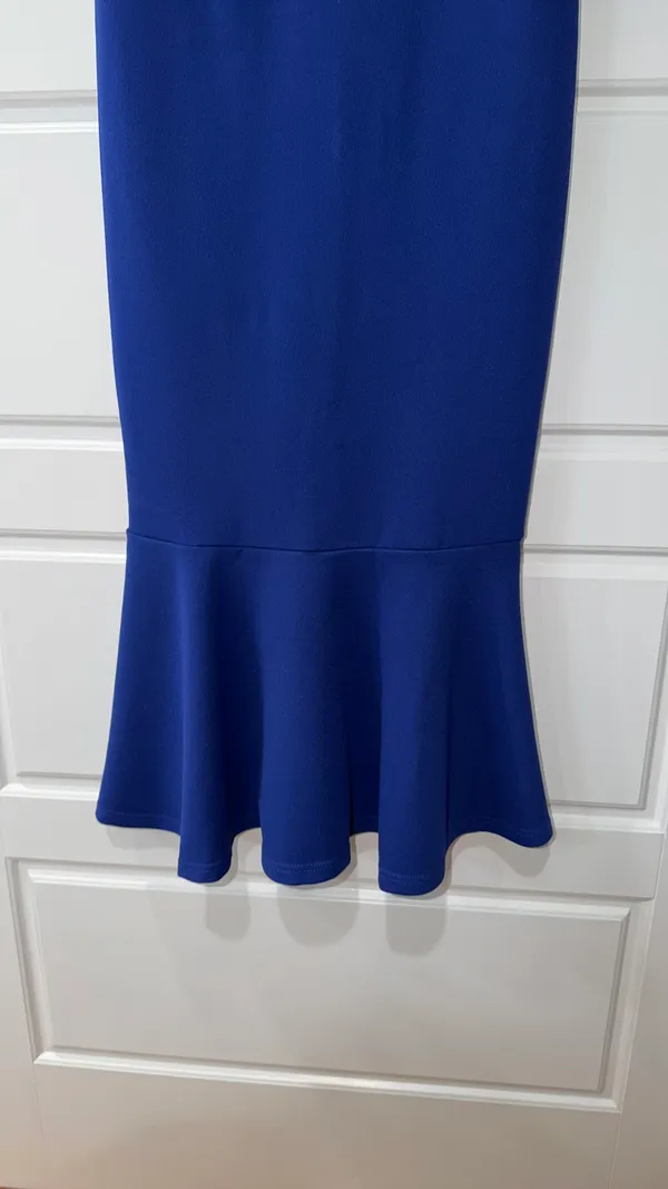 Lulus Dress Midi Cobalt blue square neck trumpet dress - Image 2