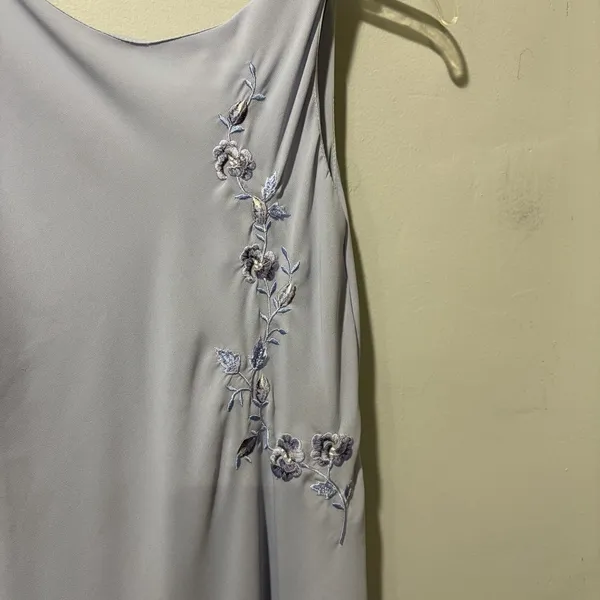 Alyn Paige Light Violet Purple Maxi Dress Size 8 Floral Embroidery Vintage‎ YTK - Image 6