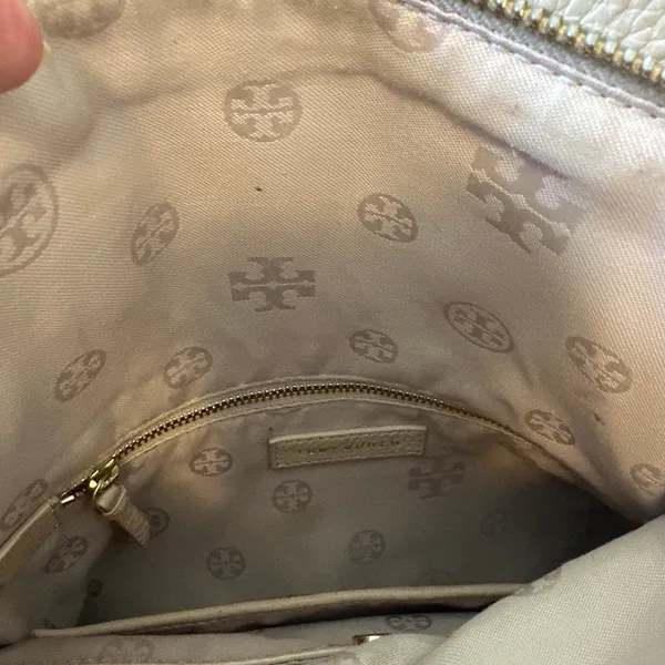 Tory Burch Pebbled Leather Foldover Crossbody‎ Tan Chain Bag - Image 15