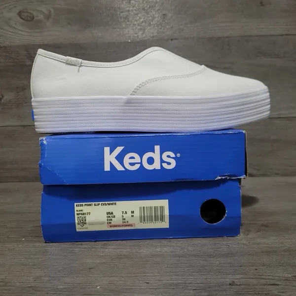 Keds Point Slip Canvas White Women’s size 7.5 - Image 3