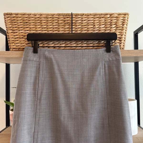Banana Republic Stretch Wool Gray Heather Pencil Skirt, 4 - Image 2