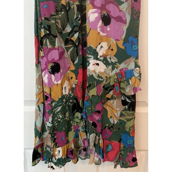Anthropologie Tracy Reese Faux Wrap Dress Floral Ruffle‎ Boho Festival Wedding S - Image 4