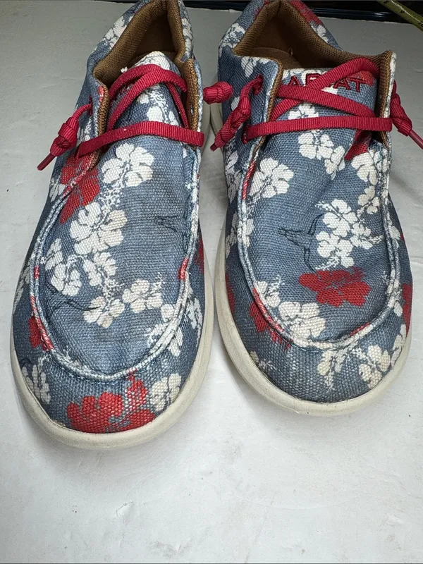 Ariat x Western Aloha Floral Canvas slip on Sneakers floral Hawaiian 8 casual - Image 6