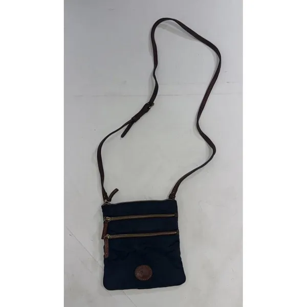 Dooney & Bourke Nylon‎ North South Triple Zip Crossbody Bag Purse Navy - Image 2
