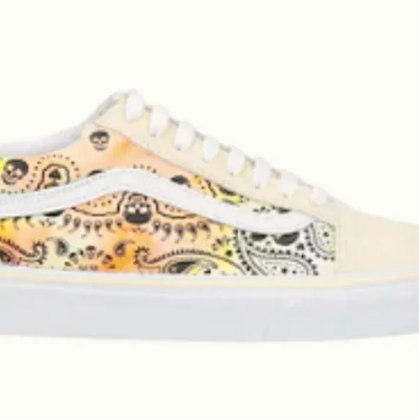 Vans Old Skool Bandana Flame Beige Orange size 8.5 - Image 4