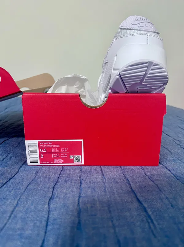 White Nike Air Max 90 Sneakers- New in box - Image 4