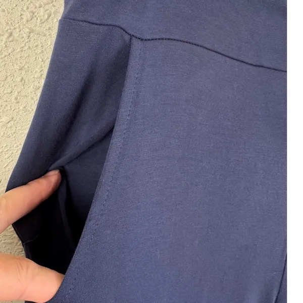Adaniki Women Navy‎ Blue 100% Modal Wide Leg Lounge Pants Drawstring Size L NWT - Image 3