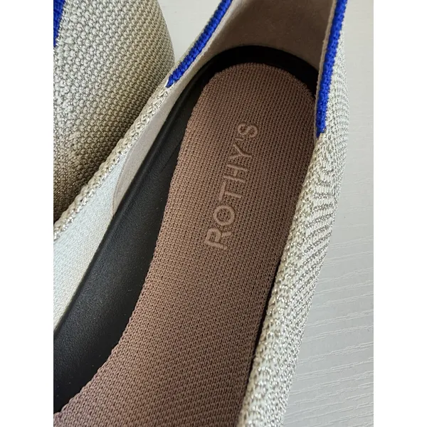 Rothy's The Point II Gold Metallic Knit Flats Women's US 9.5 Pointed Toe - Image 3