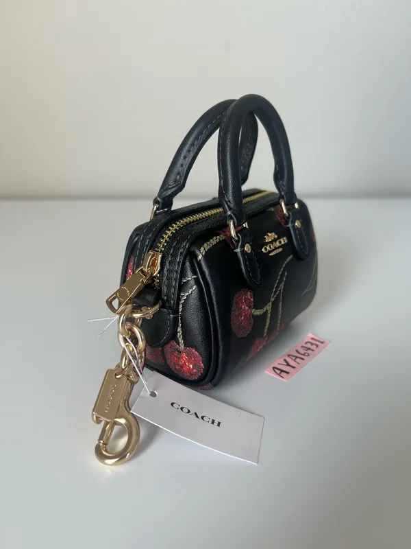 Coach Mini Rowan Bag Charm With Cherry Print - Image 3