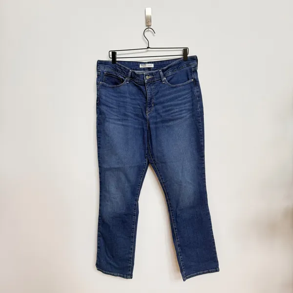 Levi's Signature Totally Shaping Straight Jeans W33 L28 Dark Wash Stretch Denim‎ - Image 6