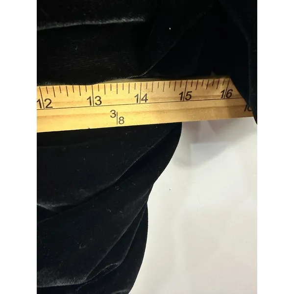 Zara Black Velvet Ruched Crop Top Size Small Puff Sleeve‎ Whimsigoth Art Deco - Image 5