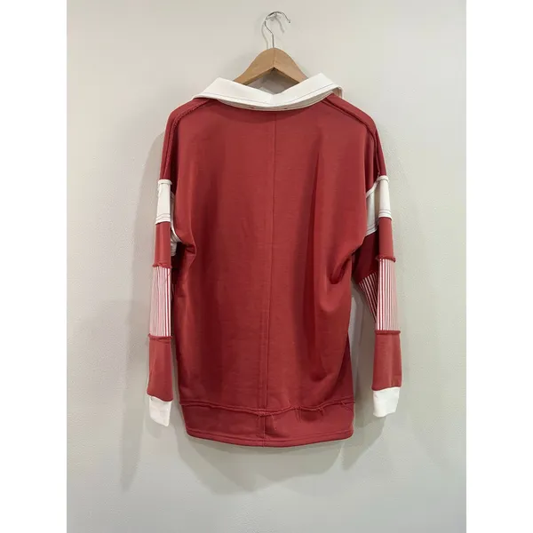 Altar'd State Colorblock Rugby Stripe‎ Oversized Pullover Top Size XS - Image 2