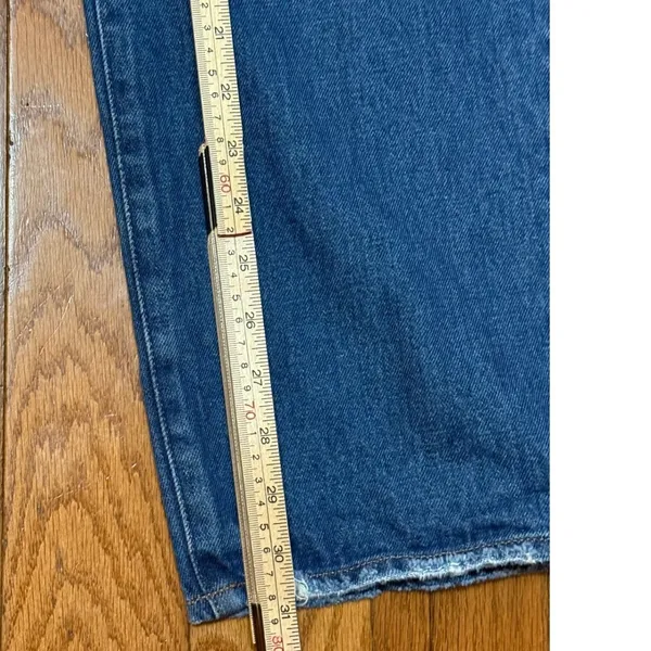 Madewell Baggy Straight Jeans Medium‎ Wash Blue Cotton Hemp Size 28 - Image 13