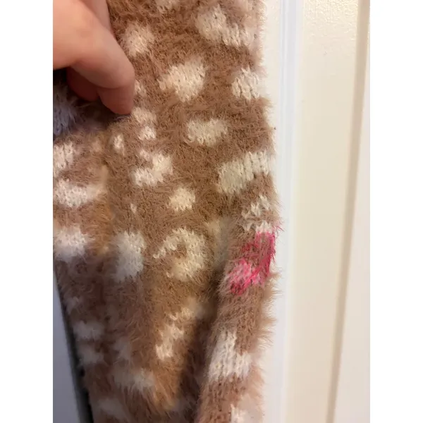Abercrombie Fitch Fuzzy‎ Leopard Print Sweater Women's Size S - Image 5