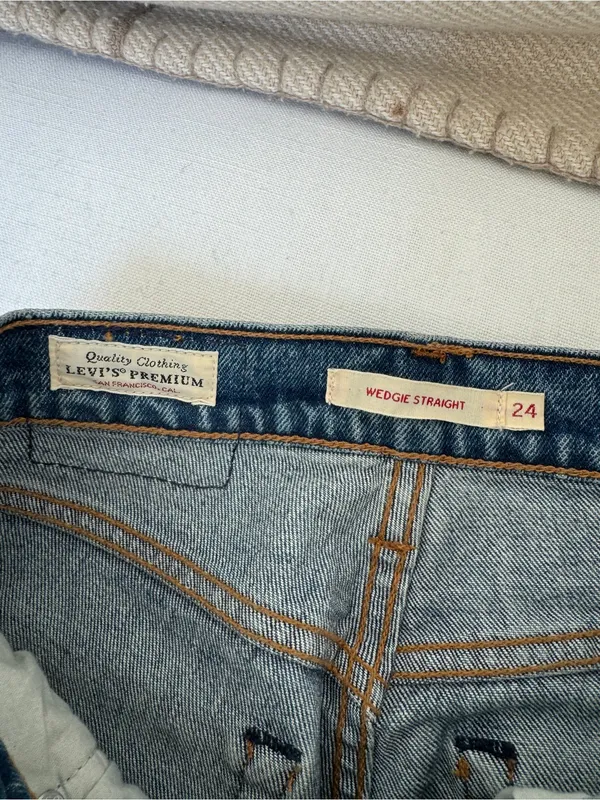Levi’s Light Blue Distressed Straight-Leg Jeans - Image 4